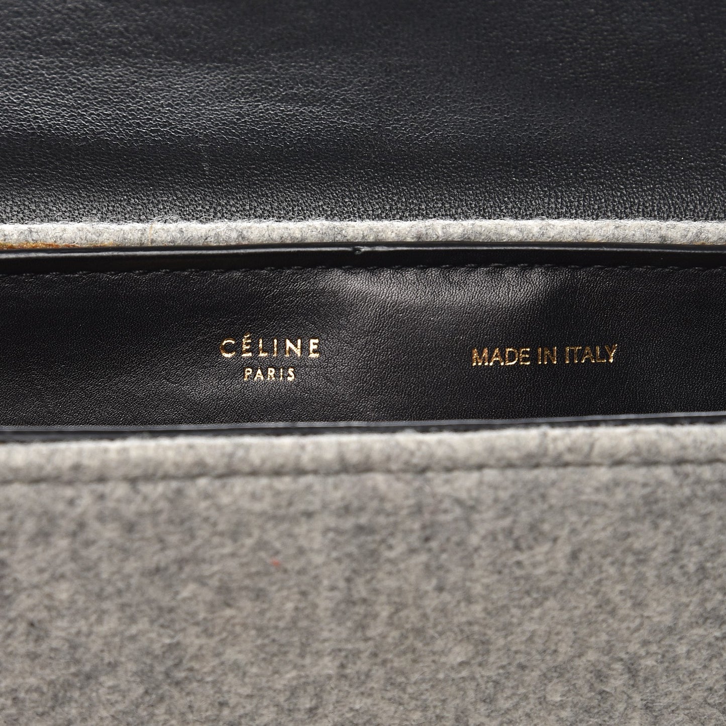 Felt Smooth Calfskin Medium Trapeze Pearl Grey