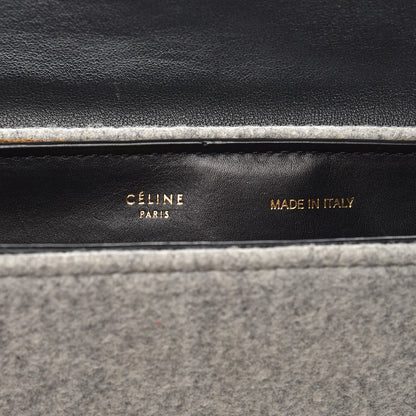 Celine Felt Smooth Calfskin Medium Trapeze Pearl Grey 6 of 12
