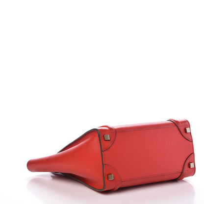 Celine Goatskin Micro Bi-Color Luggage Red 4 of 11