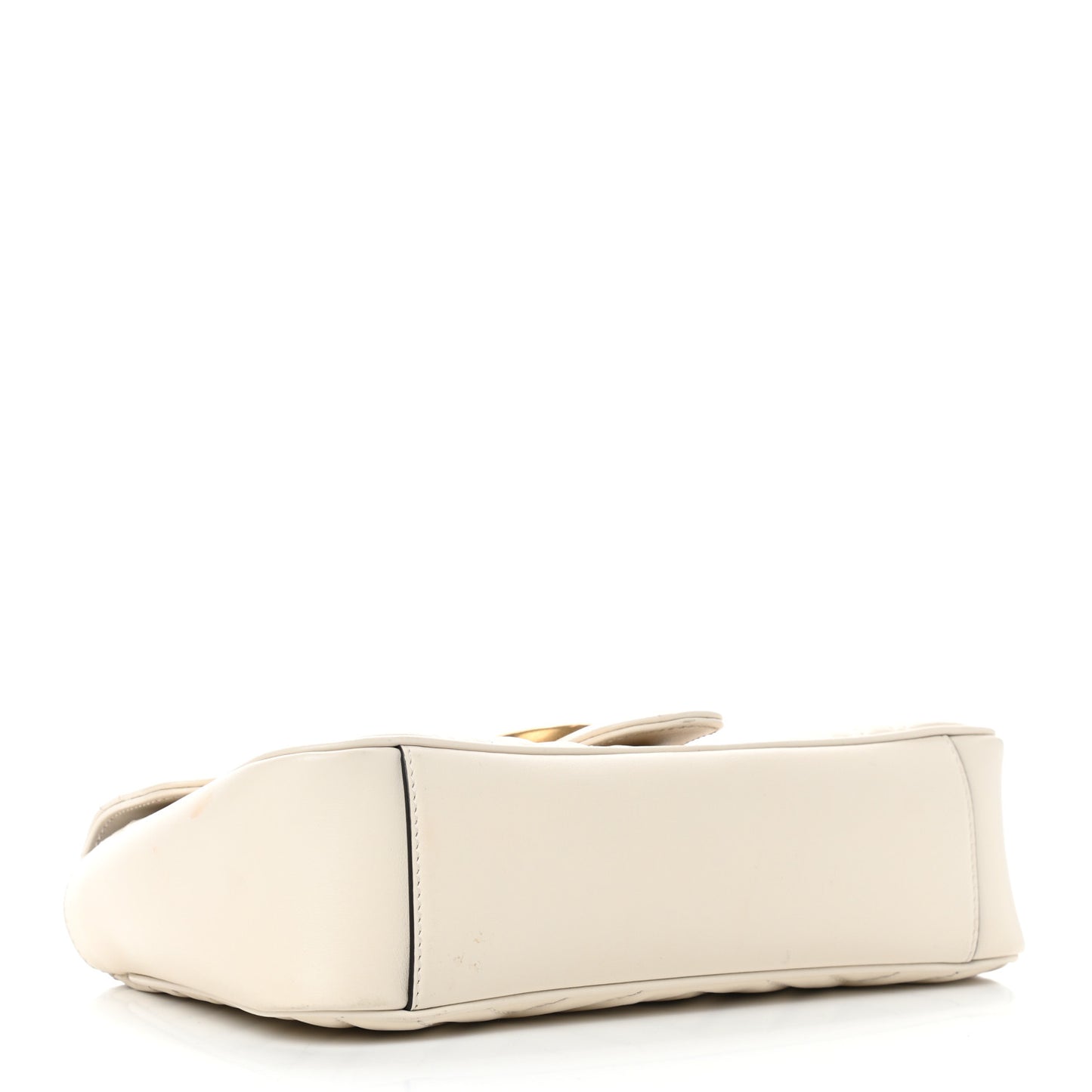 Calfskin Matelasse Small GG Marmont Shoulder Bag White