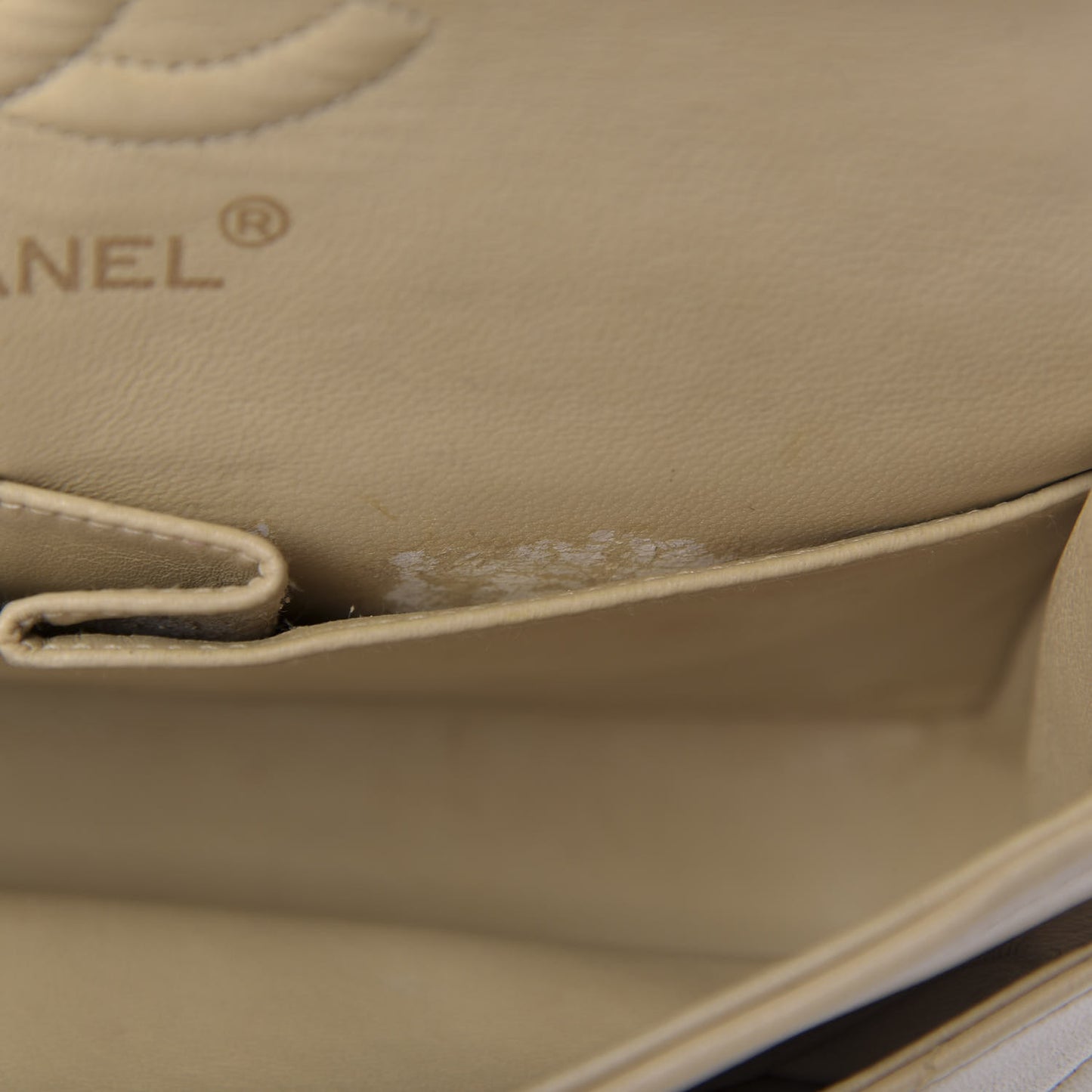 Lambskin Quilted Small Double Flap Beige