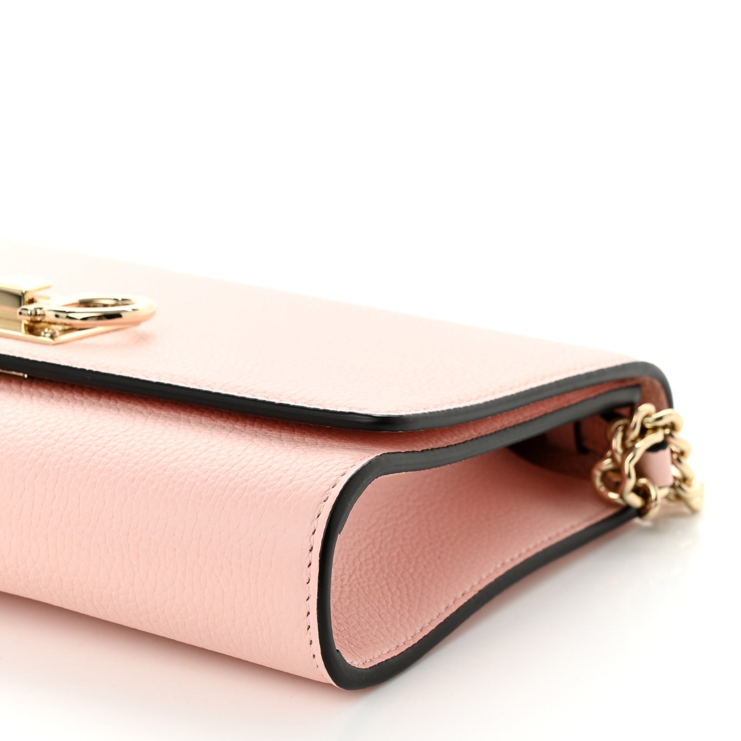 Calfskin Gancini Wallet On Chain Pink