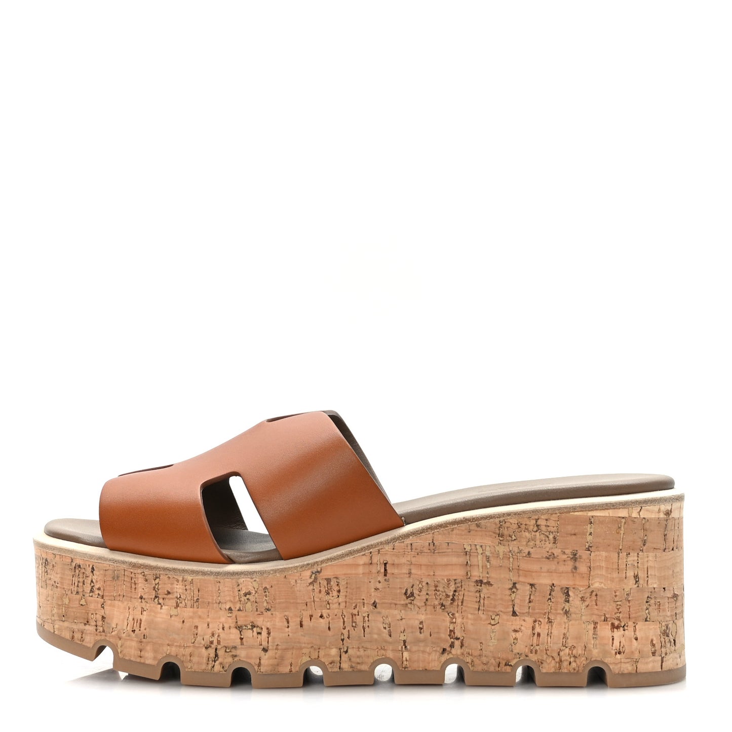 Calfskin Cork Eze 30 Sandals 39 Marron Glaise