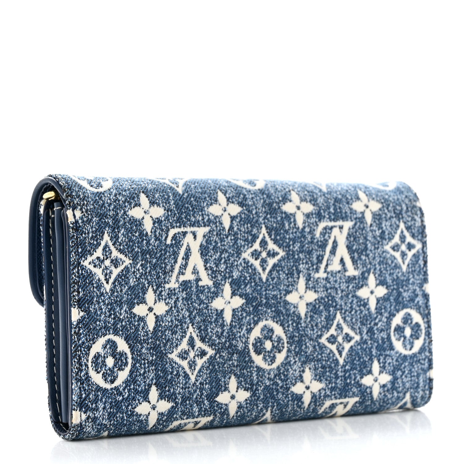 Louis Vuitton LOUIS VUITTON Monogram Jacquard Denim Sarah Wallet Bleu 3 of 6