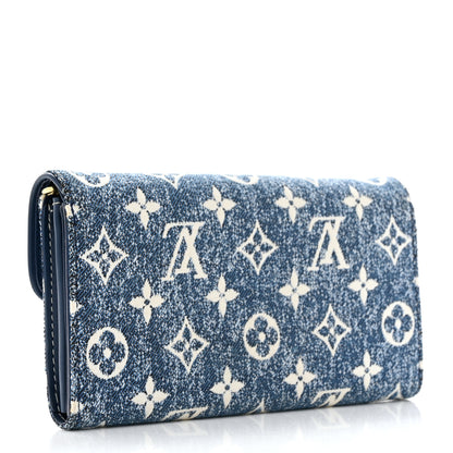 Louis Vuitton LOUIS VUITTON Monogram Jacquard Denim Sarah Wallet Bleu 3 of 6