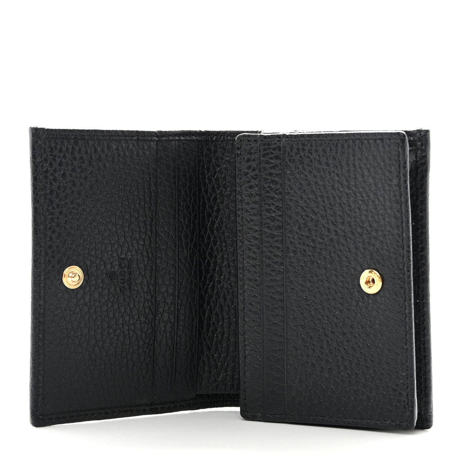 Gucci Pebbled Calfskin GG Marmont Card Case Black 5 of 9