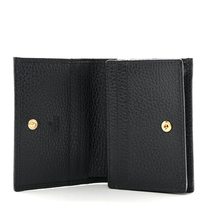Gucci Pebbled Calfskin GG Marmont Card Case Black 5 of 9