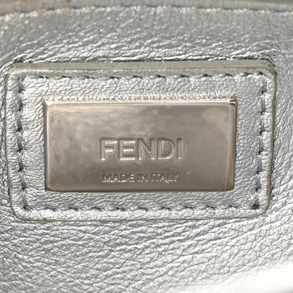 Fendi Vitello Catalan Mirror Sequin FF 1974 Embroidered Mini Peekaboo Iconic Satchel Argento 5 of 7