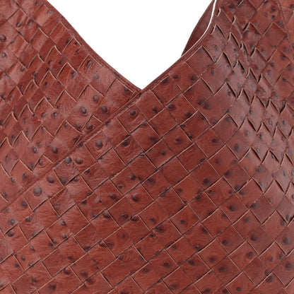 Bottega Veneta Nappa Ostrich Embossed Intrecciato Medium Solstice Hobo Burnt Orange Muse Brown 9 of 11