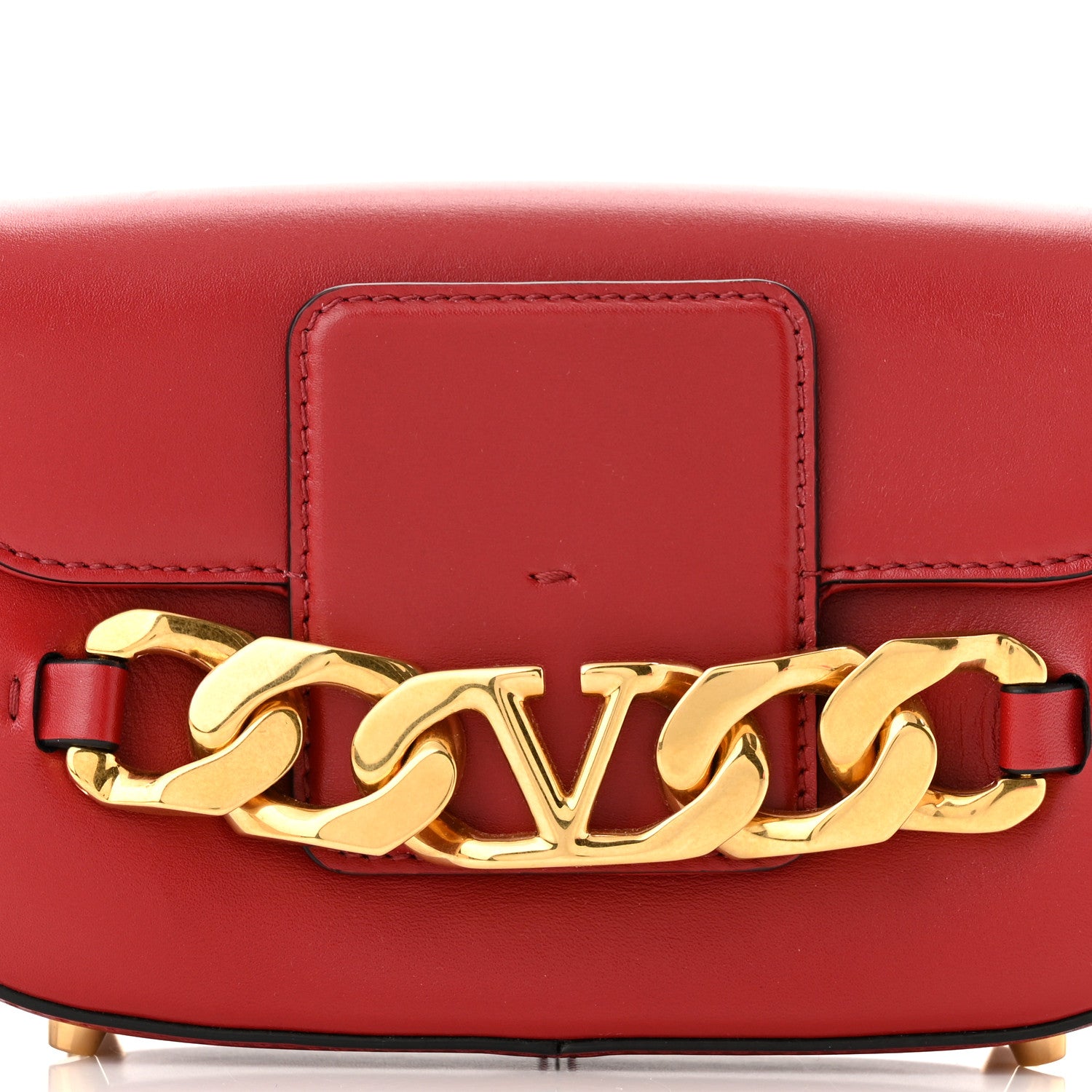 Valentino Garavani Calfskin Small Vlogo Chain Shoulder Bag Rosso Valentino 9 of 11