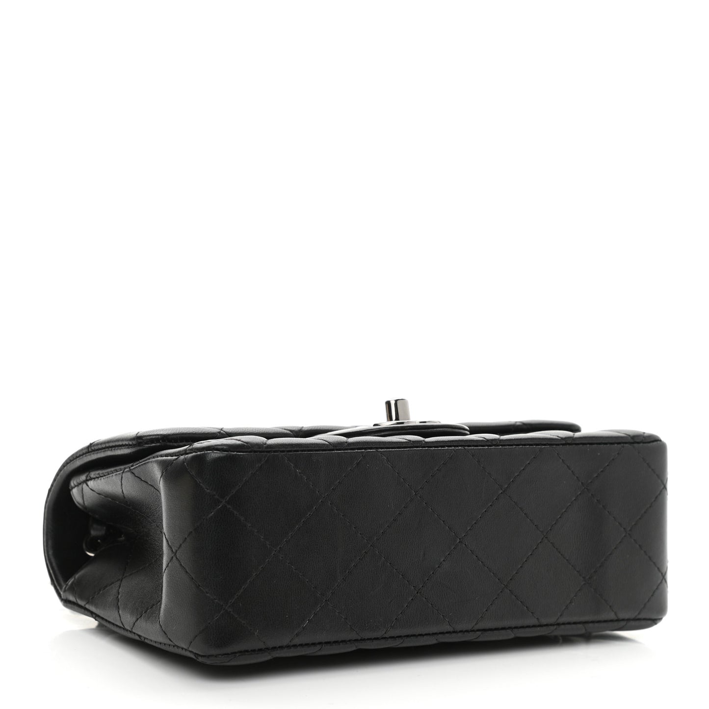 Lambskin Quilted Mini Rectangular Flap Black