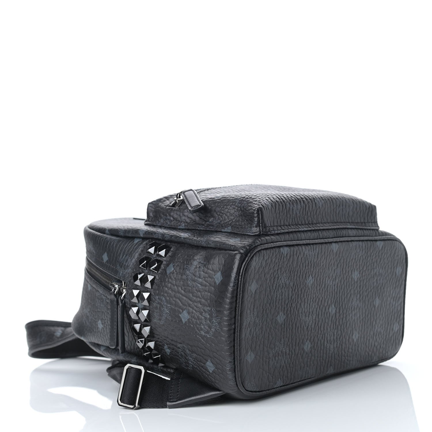 MCM Visetos Small Side Stud Stark Backpack Black 3 of 12