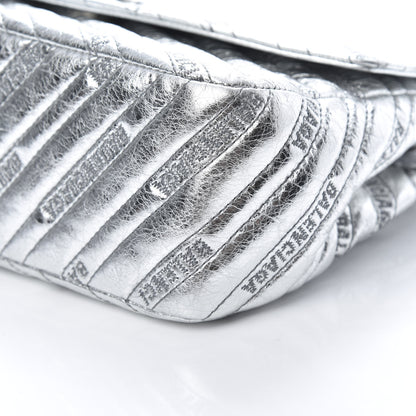 Balenciaga Calfskin Logo Matelasse M BB Round Shoulder Bag Silver 11 of 13