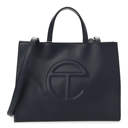 Telfar Vegan Leather Medium Shopping Bag Navy 1 of 10
