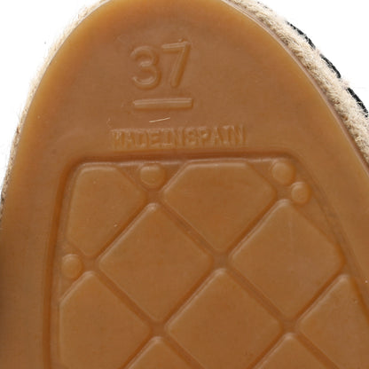 Chanel Denim Toile CC Espadrilles 37 Navy Black 7 of 10