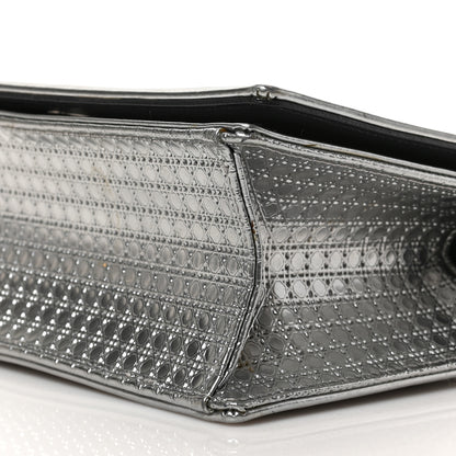 Christian Dior Metallic Patent Micro-Cannage Medium Diorama Flap Bag Silver 8 of 8