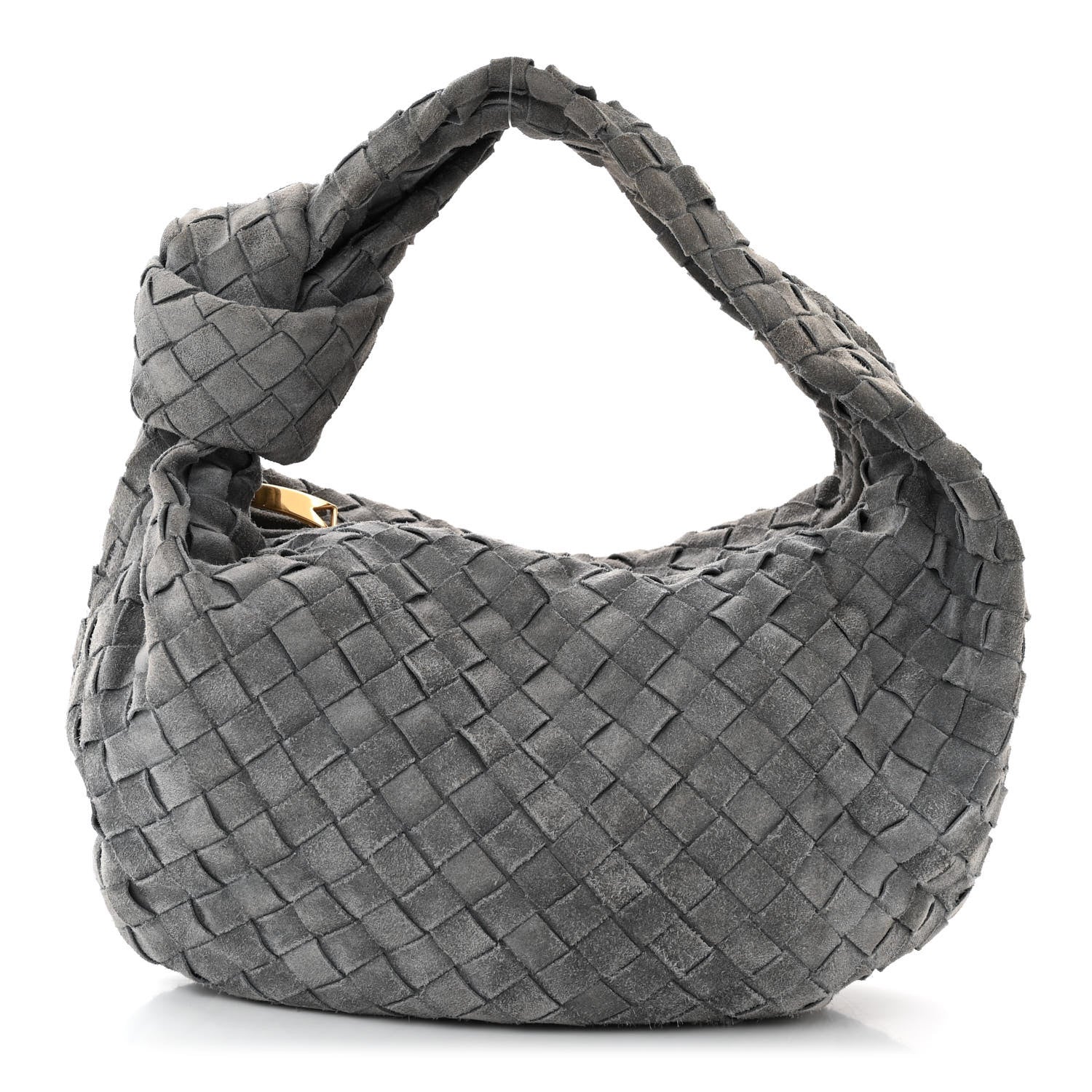 Bottega Veneta Suede Calfskin Intrecciato Teen Jodie Hobo Thunder 1 of 10