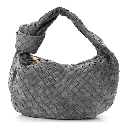 Bottega Veneta Suede Calfskin Intrecciato Teen Jodie Hobo Thunder 1 of 10