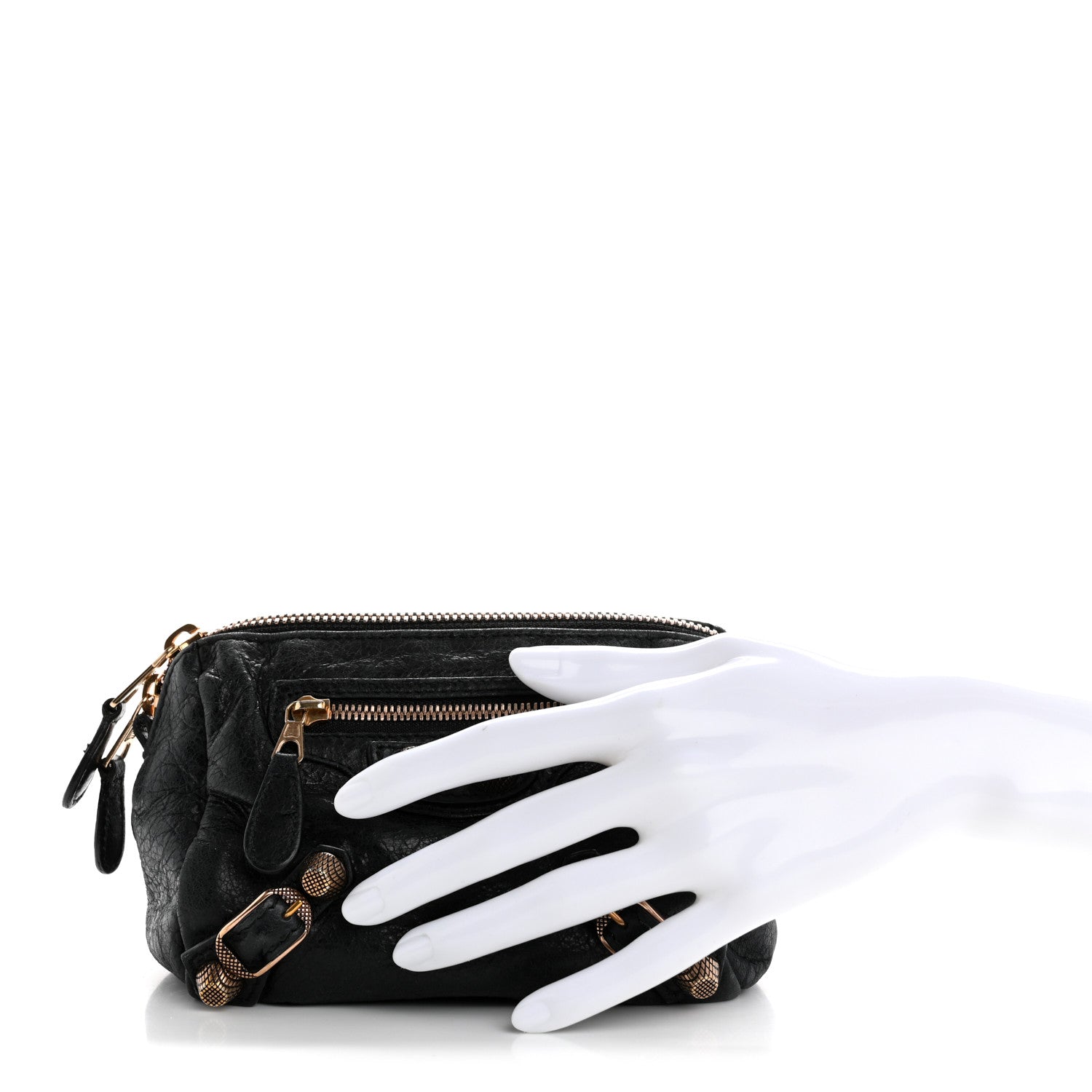 Balenciaga Agneau Giant 12 Rose Gold Hardware Pencil Case Black 2 of 14
