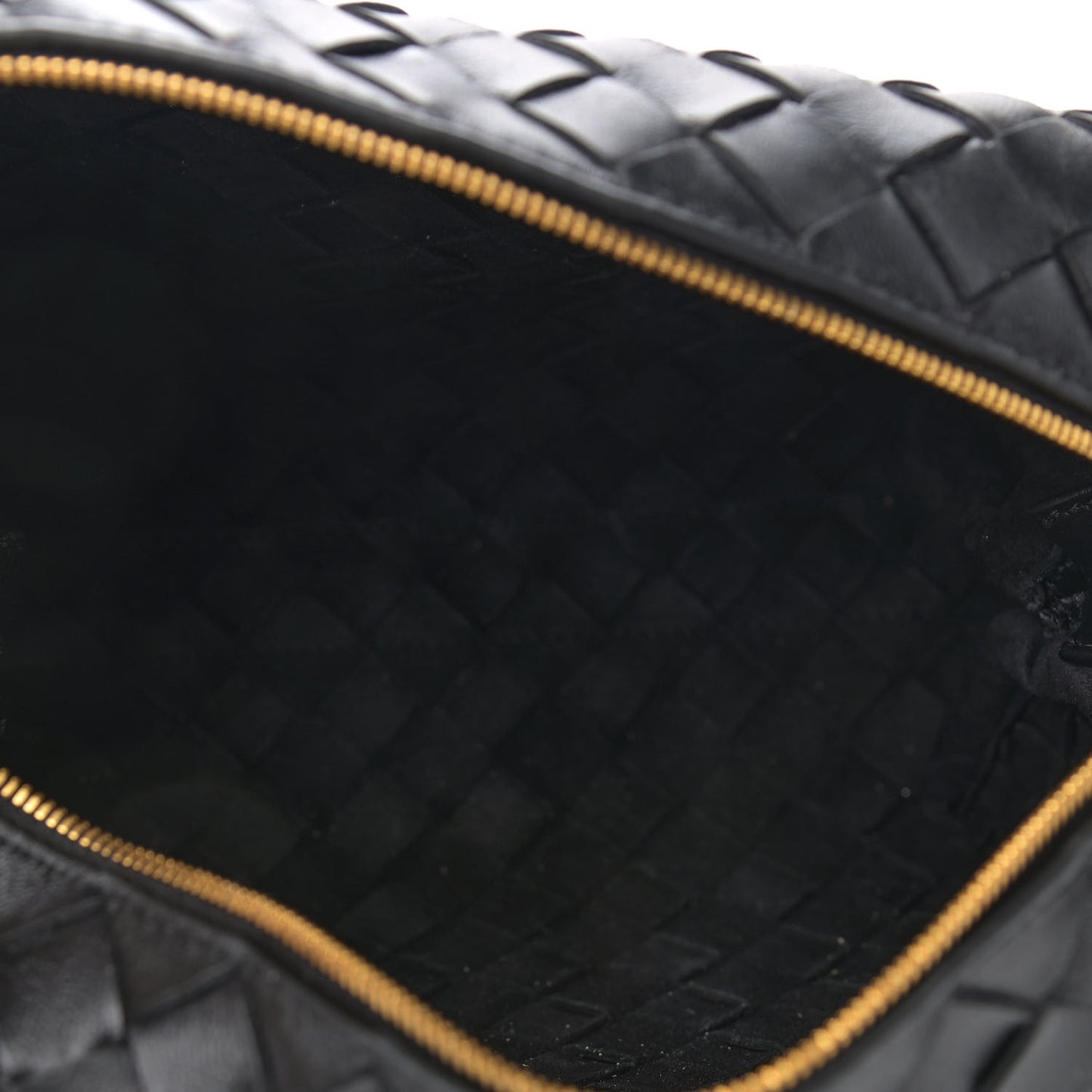 Nappa Intrecciato Small Loop Camera Bag Black