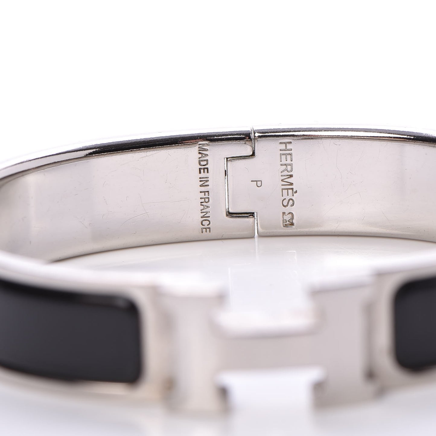 Enamel Narrow Clic Clac H Bracelet PM Black