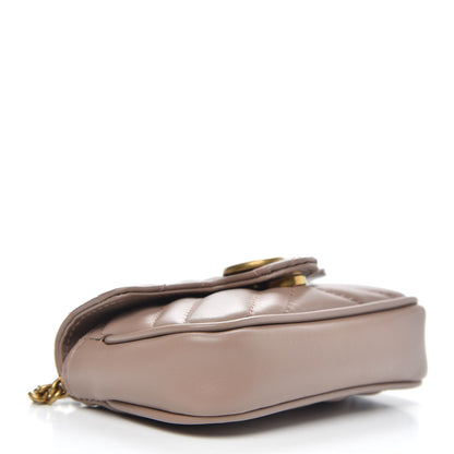 Gucci Calfskin Matelasse Heart GG Marmont 2.0 Coin Purse On A Chain Porcelain Rose 4 of 9