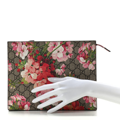 Gucci GG Supreme Monogram Blooms Large Cosmetic Case Beige Multicolor Dry Rose 2 of 7