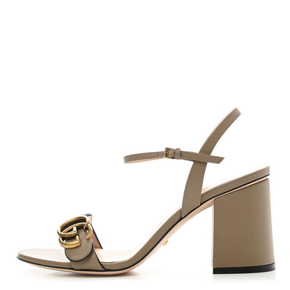 Gucci Lifford Calfskin GG Marmont Ankle Wrap 75mm Sandals 39 Mud 1 of 8