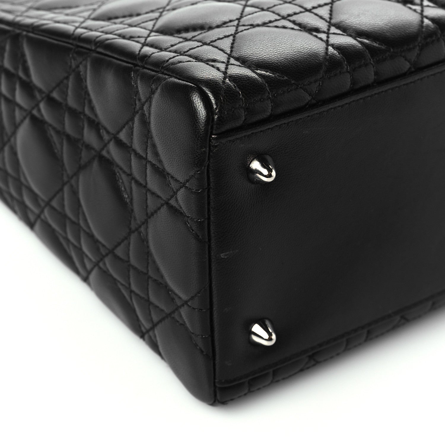 Christian Dior Lambskin Cannage Medium Lady Dior Black 10 of 11
