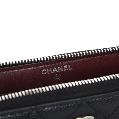 Chanel Caviar Quilted Large Gusset Zip Around Wallet Black 6 of 11