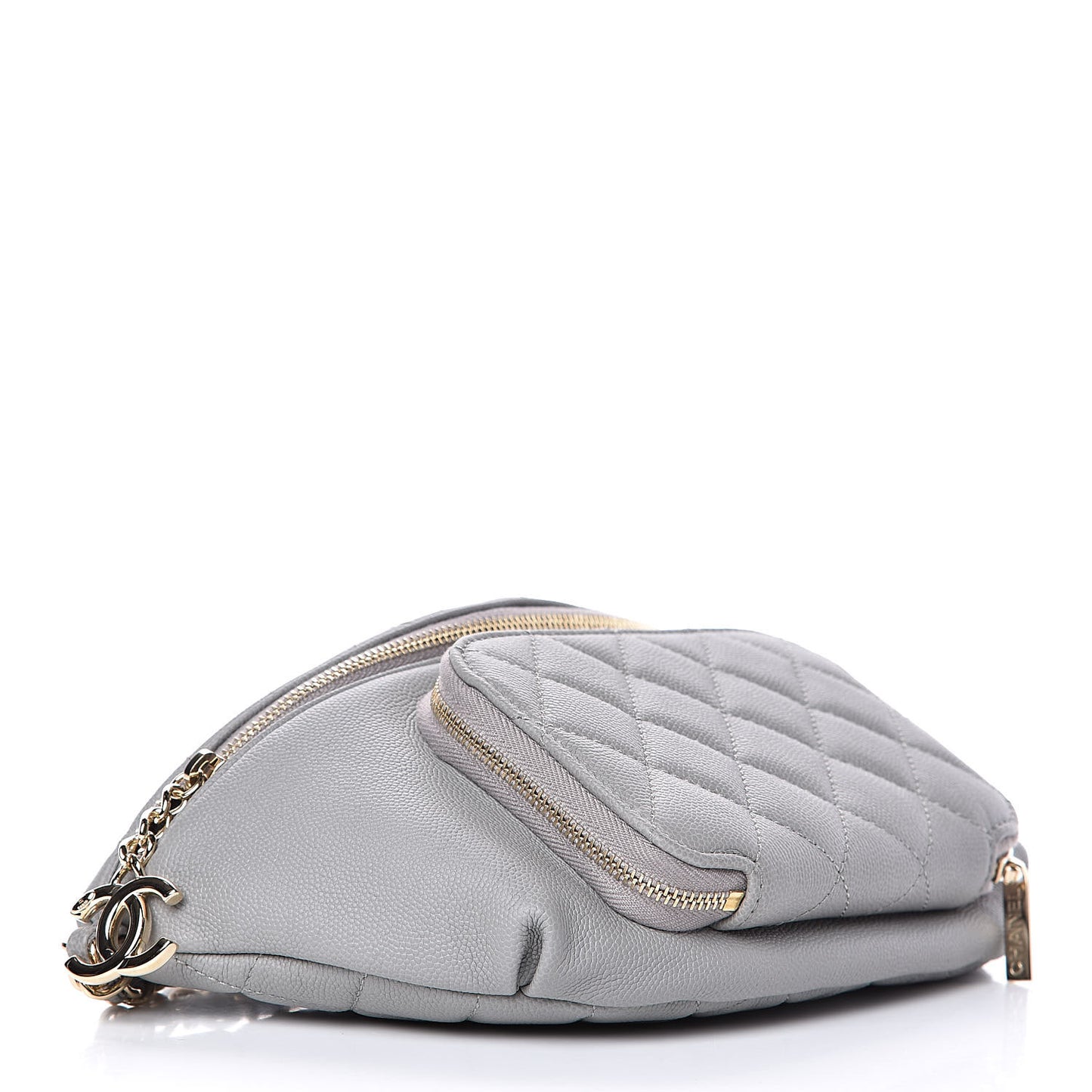 Caviar Quilted Business Affinity Waist Bag Grey