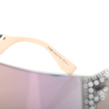Fendi Mirrored Crystal Embellished FFreedom Shield Sunglasses FF 0382/S Pink 5 of 7