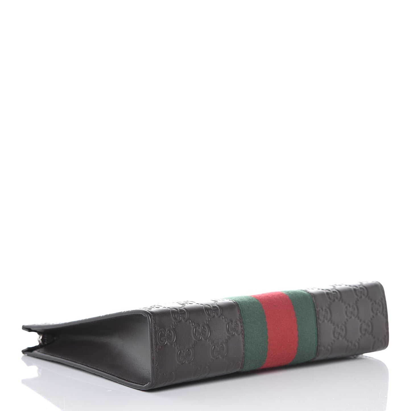 Guccissima Signature Web New Web Cosmetic Case Chocolate