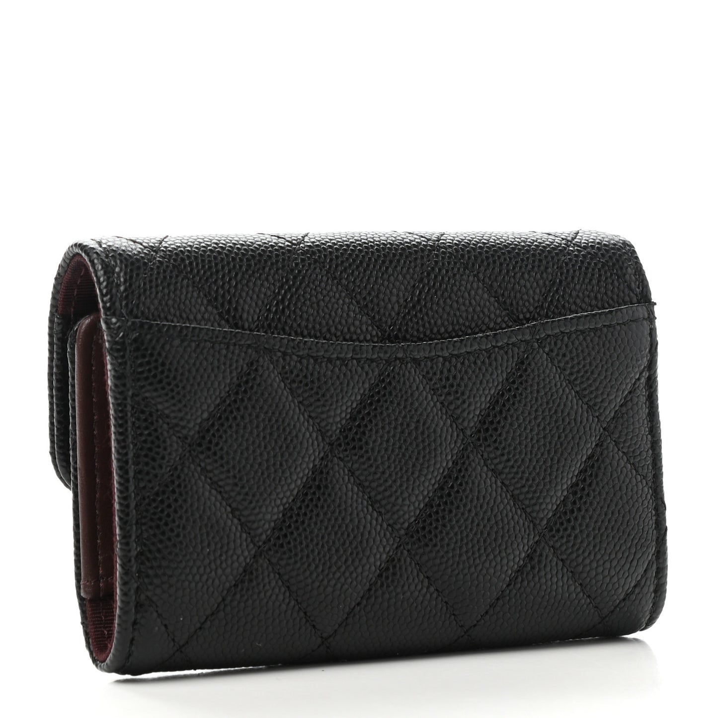 Caviar Quilted Classic 4 Key Holder Wallet Black