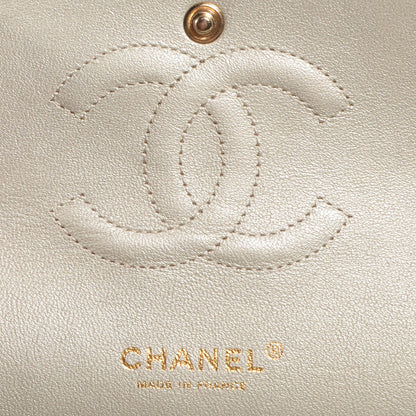 Chanel Iridescent Calfskin Medium Double Flap Light Gold 6 of 8