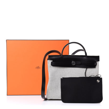 Hermes Vache Hunter Criss Viking Herbag Zip Retourne 31 PM Ecru Black 9 of 9