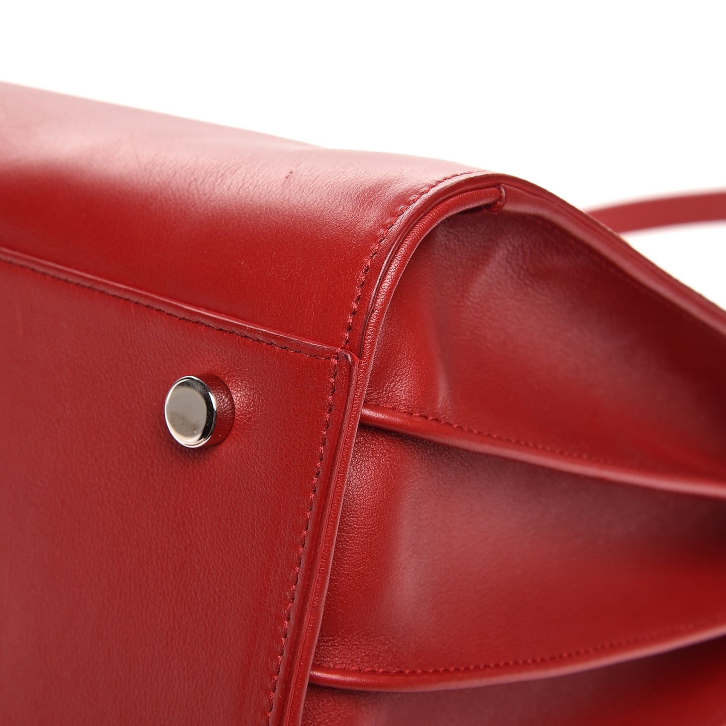 Calfskin Studded Small Sac de Jour Carryall Red