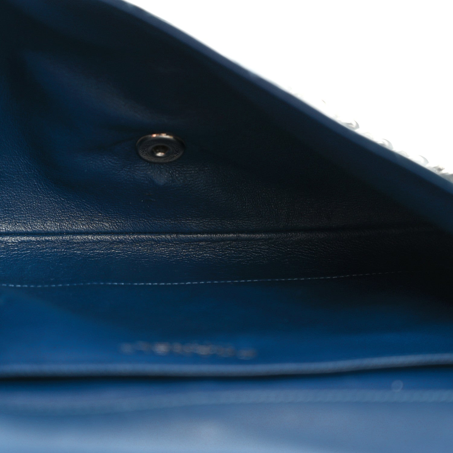 Chanel Patent Quilted Clutch with Chain Flap Blue 4 of 9