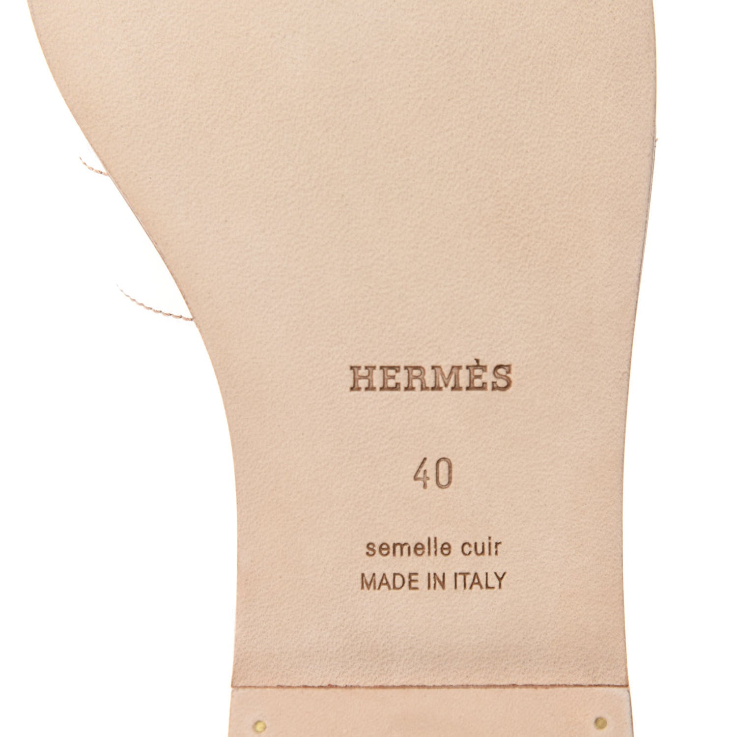 Hermes Box Calfskin Oran Sandals 40 White 6 of 9