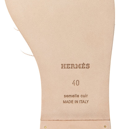 Hermes Box Calfskin Oran Sandals 40 White 6 of 9