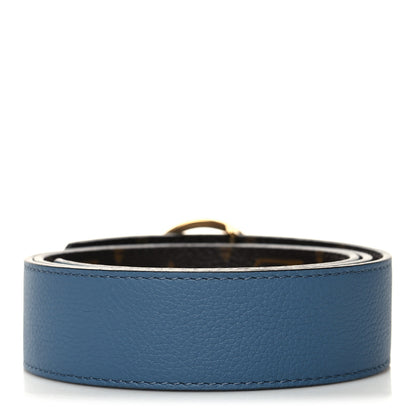 Louis Vuitton Monogram LV Circle 35mm Reversible Belt 80 32 Blue 2 of 5