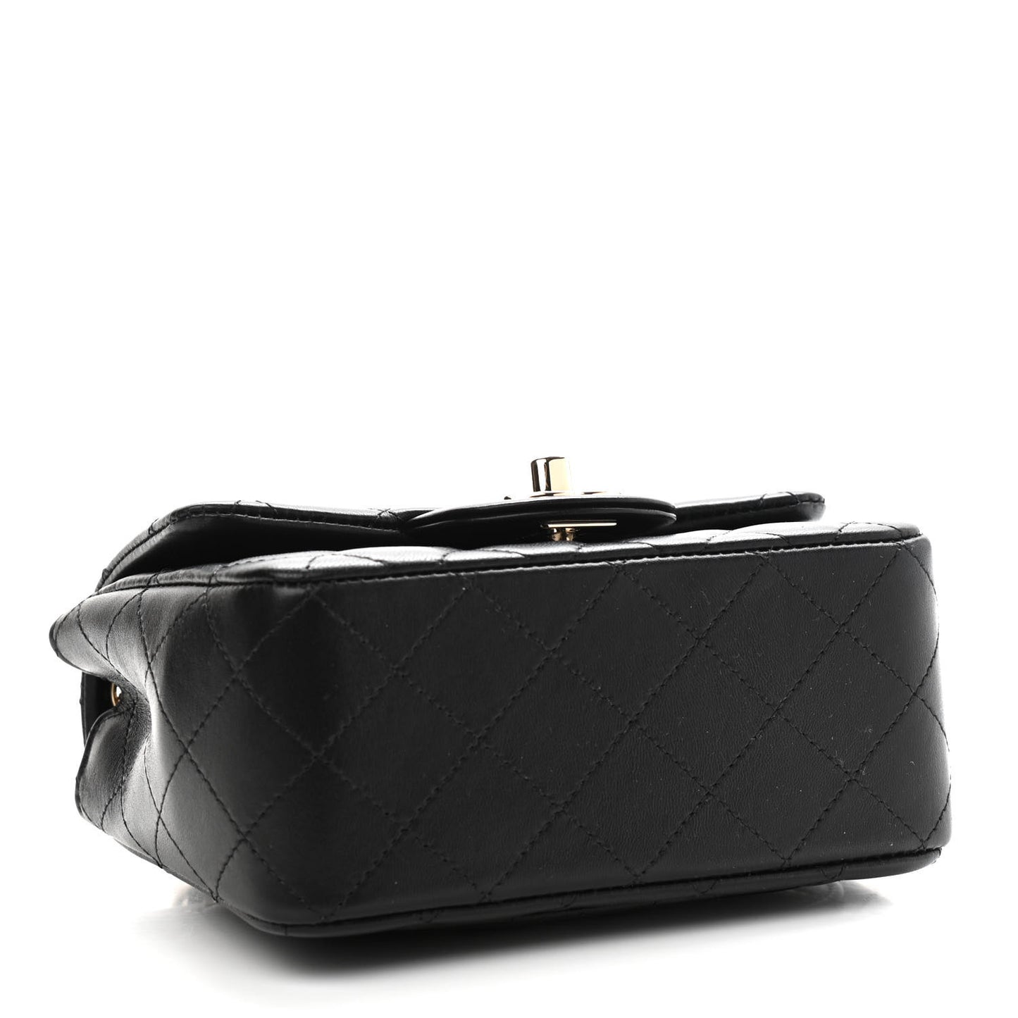 Lambskin Quilted Mini Square Flap Black
