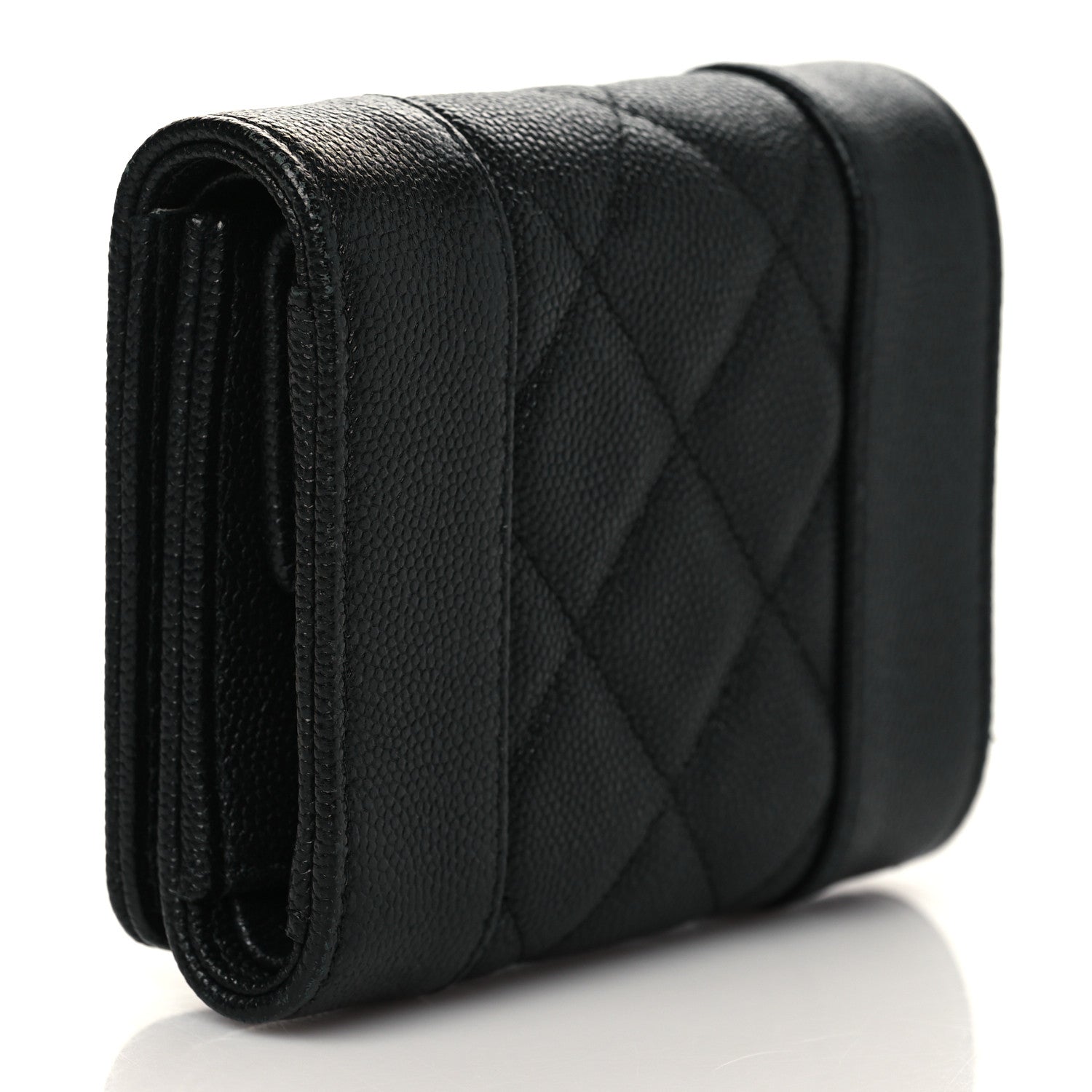 Chanel Caviar Quilted Mademoiselle Vintage Compact Flap Wallet Black 3 of 8