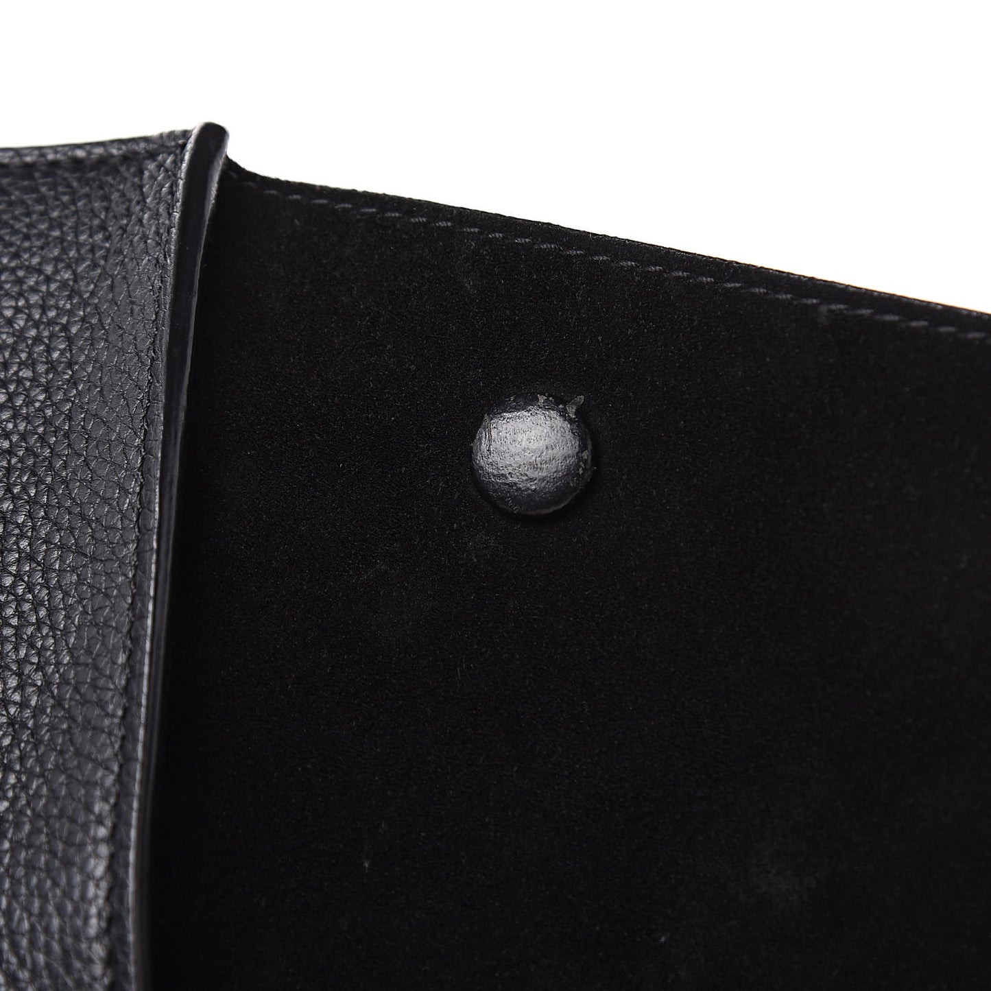 Drummed Calfskin Suede Large Trapeze Black