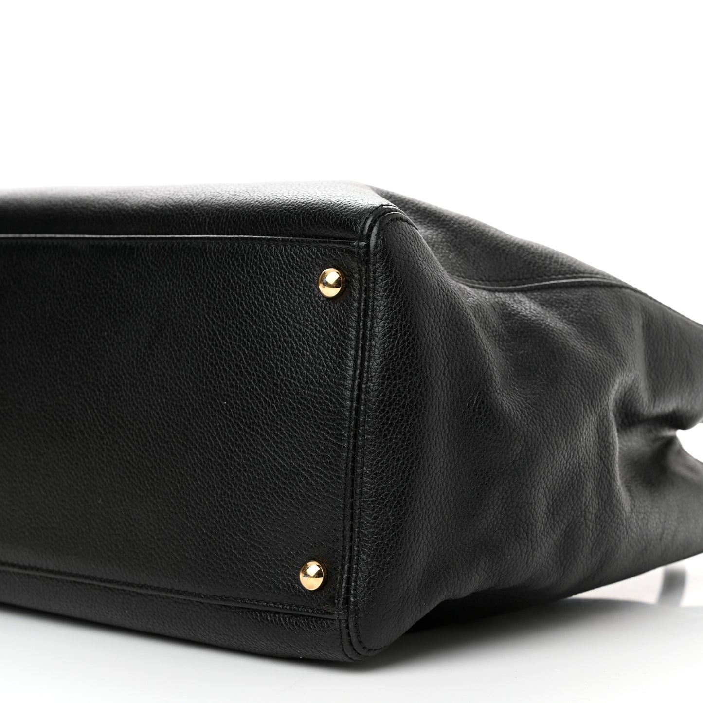 Calfskin Cerf Executive Shopper Tote Black