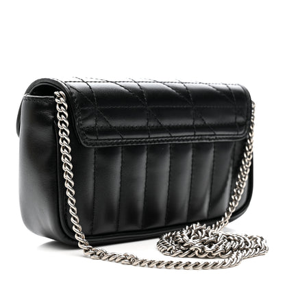 Gucci Calfskin Matelasse Aria Super Mini GG Marmont Shoulder Bag Black 4 of 21
