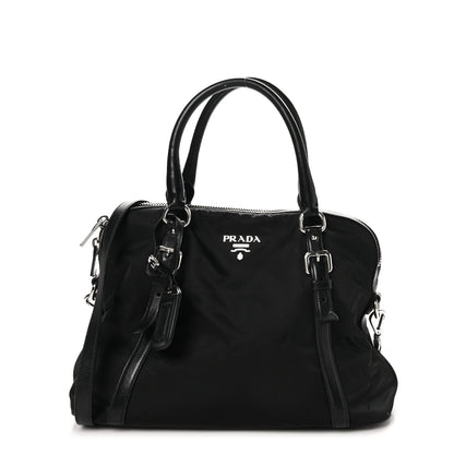 Prada Tessuto Nylon Calfskin Dome Satchel Black 1 of 11