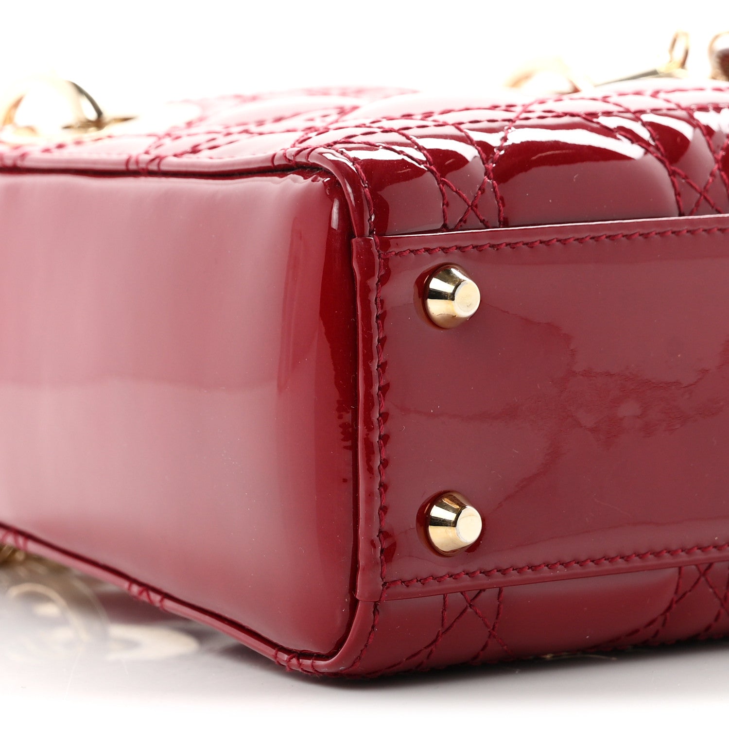 Christian Dior Patent Cannage Mini Lady Dior Red 8 of 10