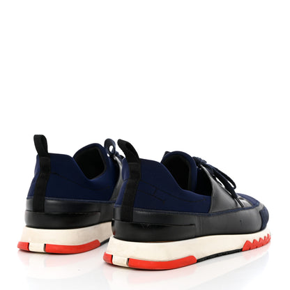 Hermes Calfskin Technical Canvas Suede Goatskin Mens Stadium Sneakers 42.5 Black 4 of 12