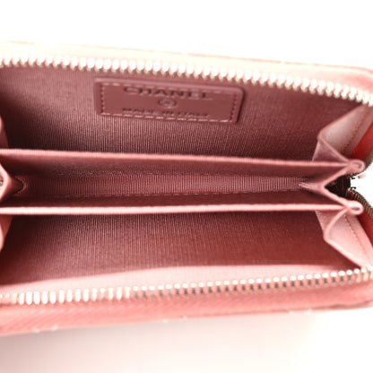 Chanel Ombre Patent Calfskin Quilted Small Zip Around Coin Purse Pink White 6 of 8